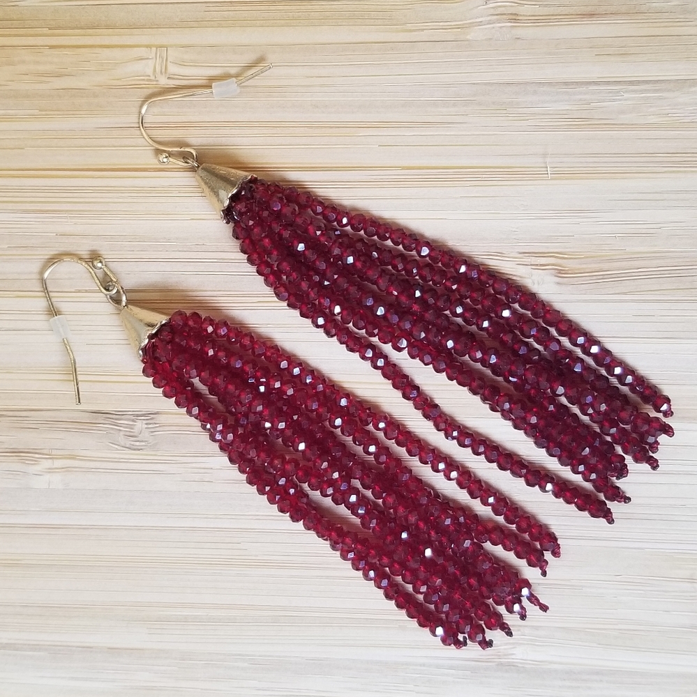 Faux-Crystal Dangle Earrings